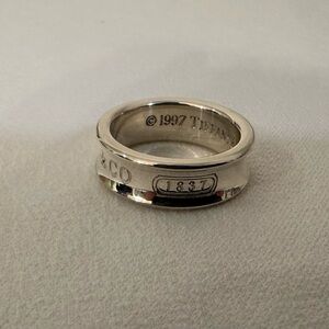 Tiffany 1837 Signature Silver Ring Size 6